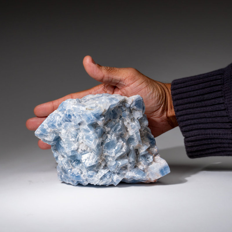 Blue Calcite Crystal Cluster From Mexico (4.8 Lbs)