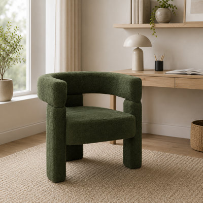 Fauteuil d'appoint moderne à dossier ouvert avec structure en bois