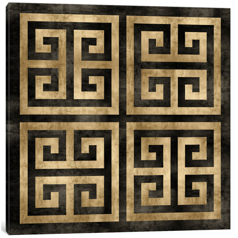 «Greek Classic I», impression sur toile, H 37 po x l 37 po x P 1,5 po, Pas de tapis, Toile tendue