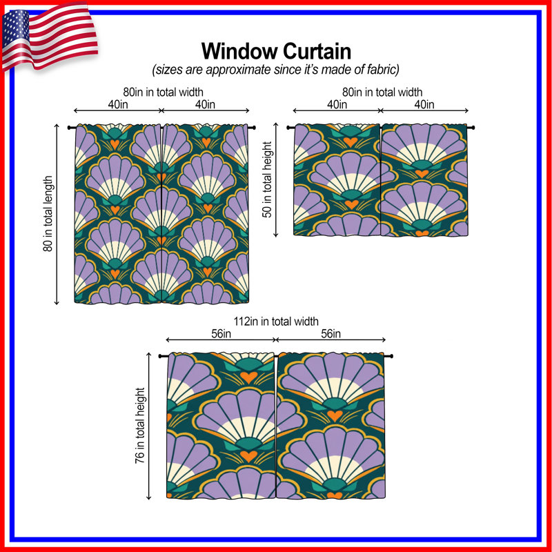 Rideaux de fenêtre Art Deco, 40in x 61in - 2 panels, Sheer