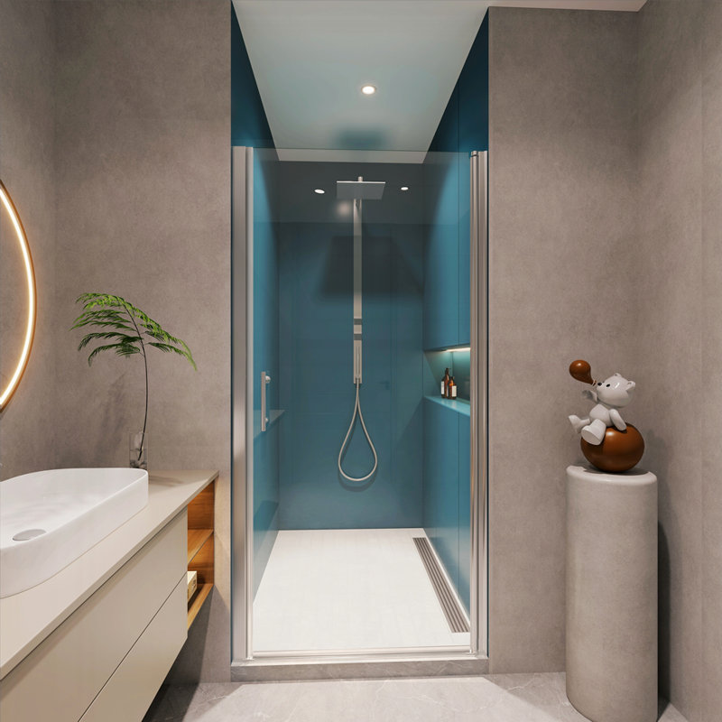 1 3/8" adjustment,universal pivot shower door, Chrome