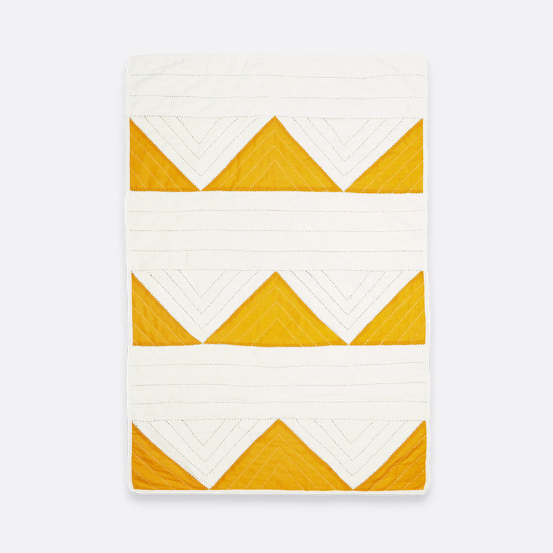 Quilted Throw Blanket, Mustard