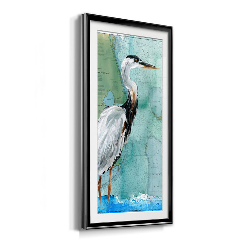 Key West Crane - impression sur impression, H 14,5 po x l 26,5 po x P 1,5 po, Noir