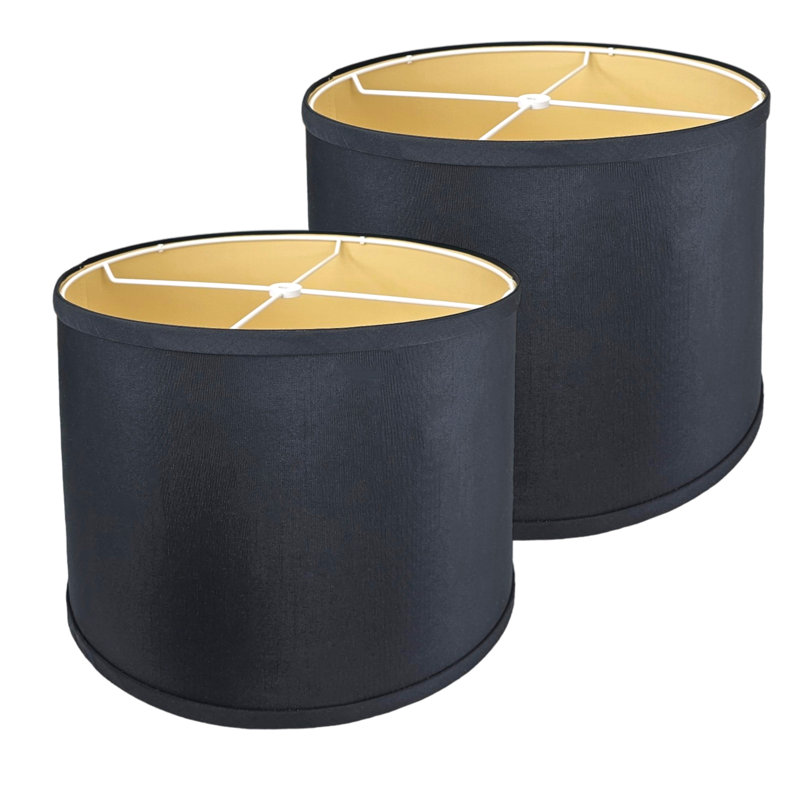 Abat-jour tambour facile à assembler, paquet de 2, Noir, H 10 po x l 13 po x P 13 po 