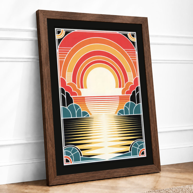 Sunrise Art Deco - Framed Print, Walnut, A3 - 42.0 x 29.7 cm