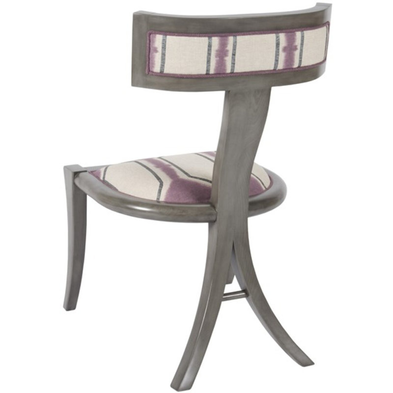 Thom Filicia Home Greek Peak Side Chair, Tarbee Dove, Havana