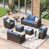 Structure brune / coussin bleu ardoise est en rupture de stock