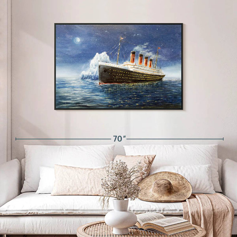 Titanic, Cadre flottant noir, 43 po x 29 po