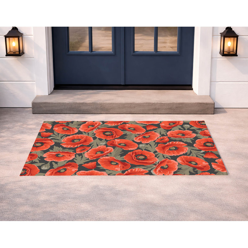 Paillasson Poppie, Gris anthracite, L 34 po x L 21 po