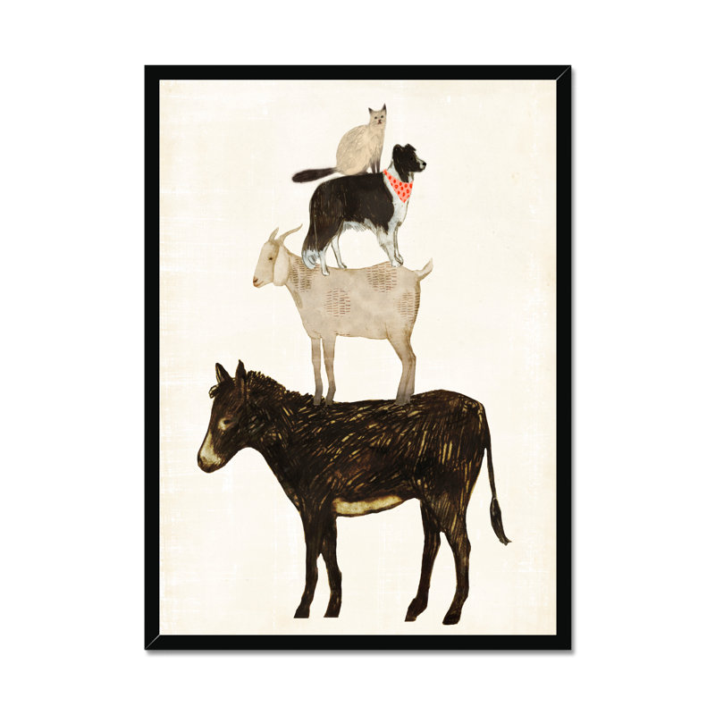 Barnyard Buds VI by Victoria Borges - Painting, Black Framed Paper Print, 80cm H x 55cm W