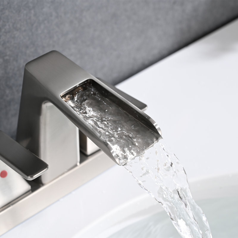2-handle Bathroom Faucet with Drain Assembly, Brushed Nickel