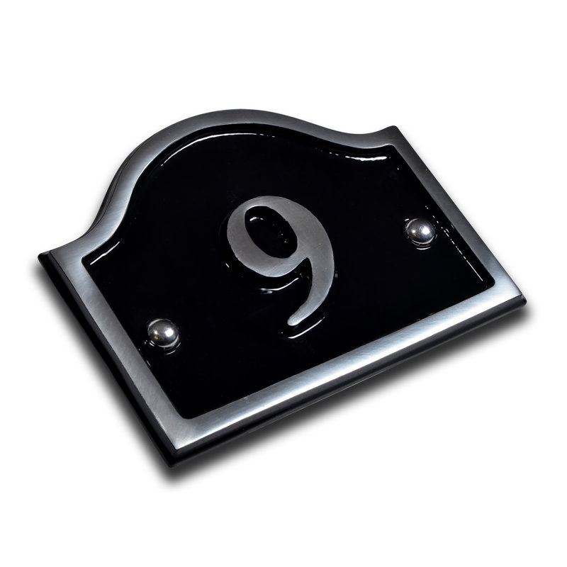 Jaclynn 11.5cm H Reflective Metal House Number, 9