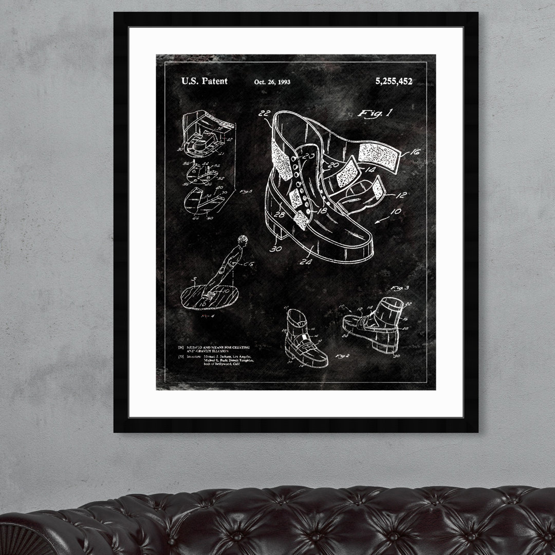 'Michael Jackson Moonwalk Shoes 1993 - Tom' Framed Graphic Art