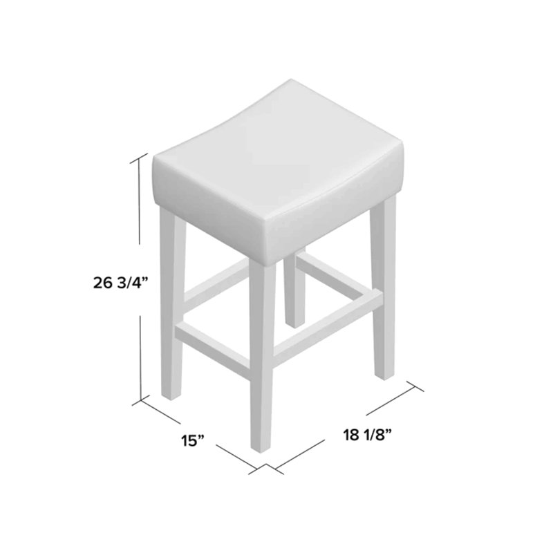 Set Of 2, 26.75" Backless Height Barstool, Light Blue