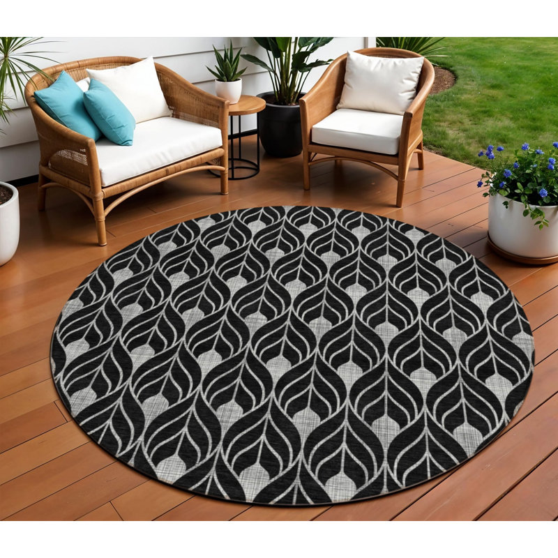 Tapis rond noir 8 po