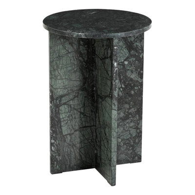 Pemberley Round Spider Green Marble Side Table