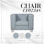 Chaise en chenille sarcelle clair et finition blanche Saree