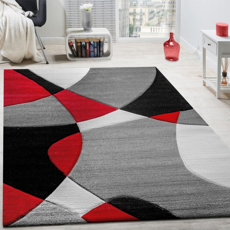 Zipcode Design Lizbeth Abstract Grey Red Black Area Rug & Reviews 