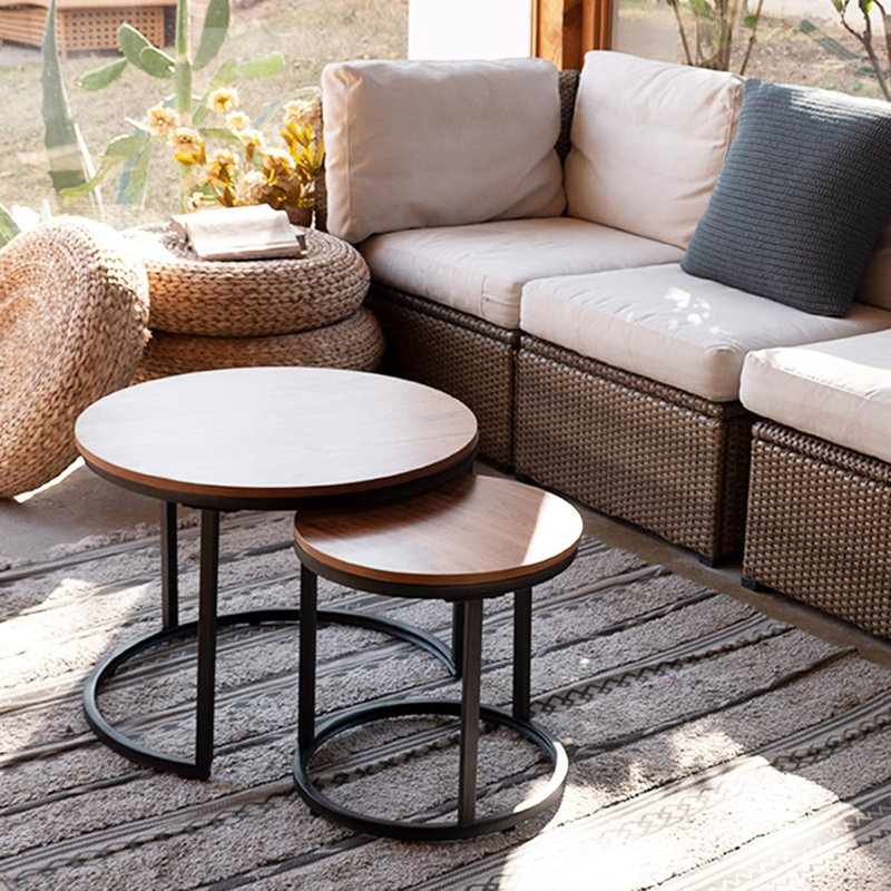 Coffee Table Nesting Side Round Set Of 2