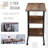 Rolling Side Table With 3 Storage And Adjustable Height, , Brown Mobile Storage, Wheels,