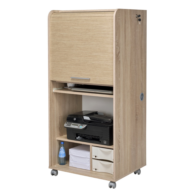 Aszia 1 -Door 2 -Shelf, Oak/White