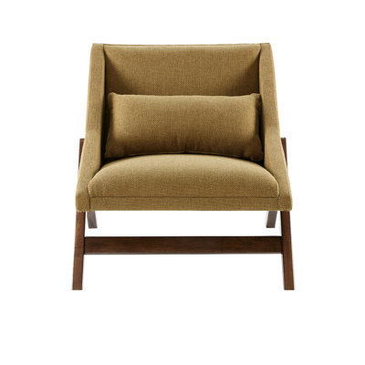 Fauteuil moutarde confortable haute densité pour salon contemporain