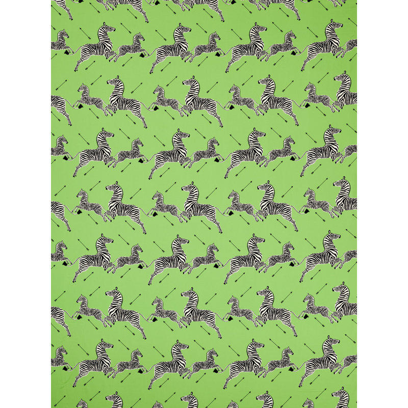 Zebras Petite 100% Cotton Fabric, Lime