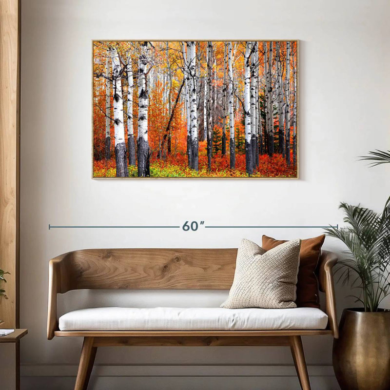 Forêt de trembles de Banff, Cadre flottant en bois naturel, 43 po x 29 po