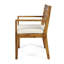 Ensemble de salle à manger d'extérieur en bois d'acacia extensible 6 places avec coussins, sablé naturel et beige