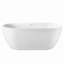 Baignoire autoportante de 55 po en acrylique, baignoire autoportante contemporaine avec trop-plein et bonde escamotable anti-blocage, certifiée Cupc, blanc brillant