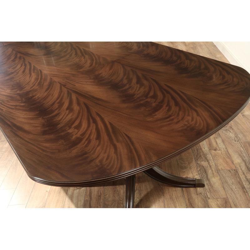 Traditional 12 Foot Double Pedestal Mahogany Dining Table For Seating 14 People