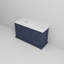 Meuble-lavabo double 60 po bleu marine X P 22 po, plateau en quartz blanc, structure en bois massif, conception à fermeture en douceur, deux armoires intérieures, six tiroirs, comptoir à teinture, comptoir à installation facile du robinet, corps,