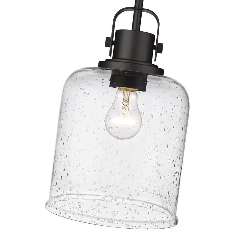 Luminaire suspendu 1 lumière Tyringham, H 93,5 po x l 8 po x P 8 po, Noir mat