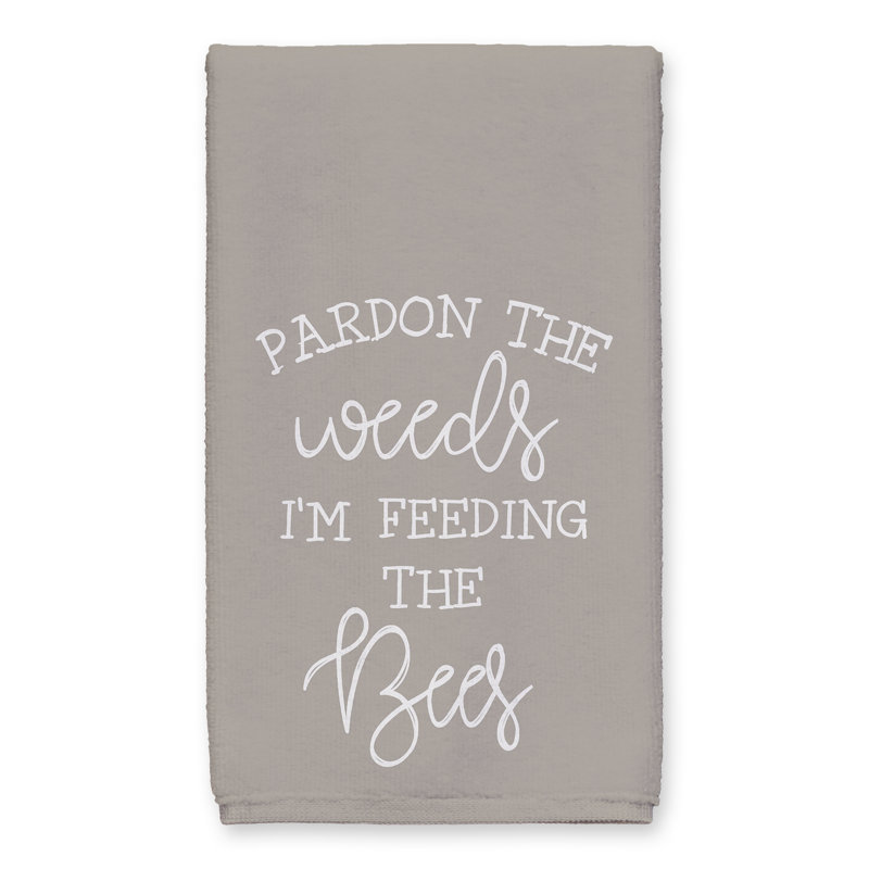 Cotton Floral Tea Towel Kitchen Towel, Gray
