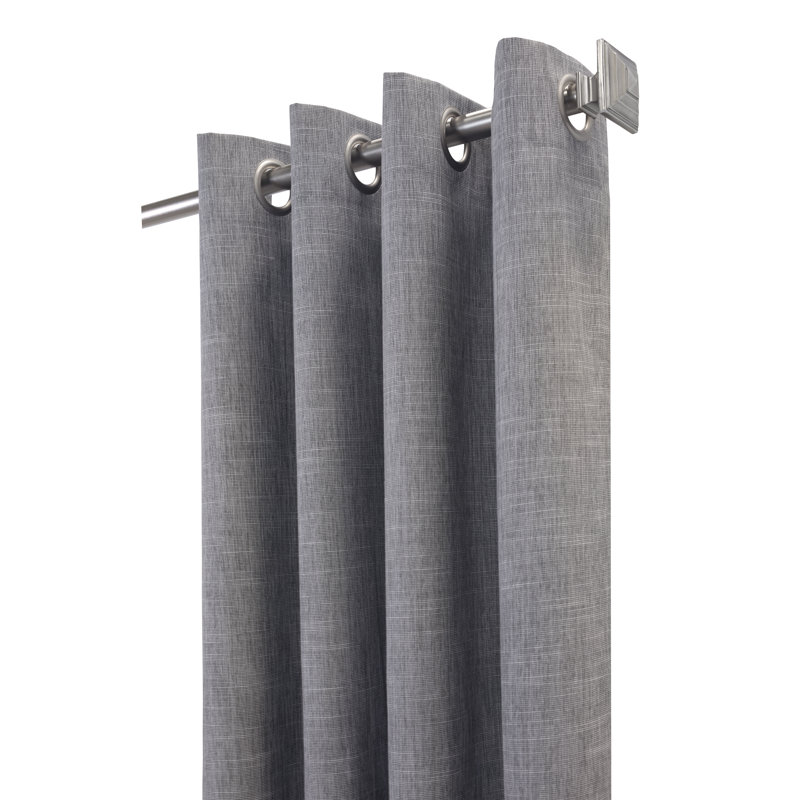 Panneau de rideau simple occultant et isolant avec œillets Yuvraj Max, Gris, l 52 po x L 84 po