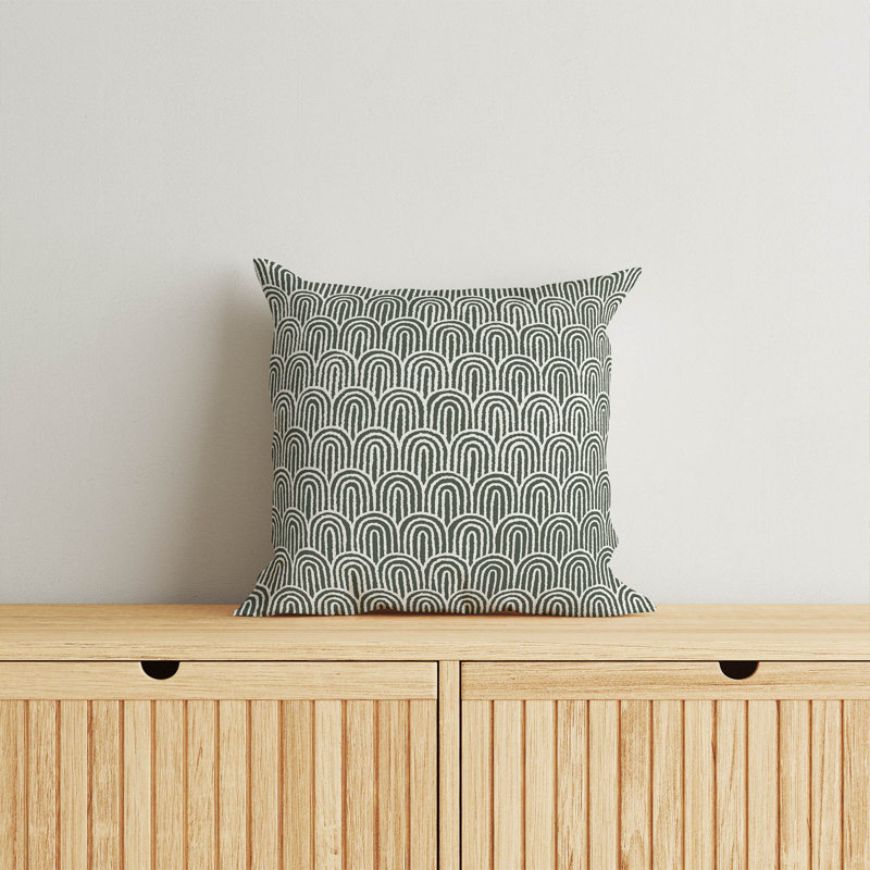 Coussin Rolling Hills, H 18 po x l 18 po, Chimichurri / géométrique vert
