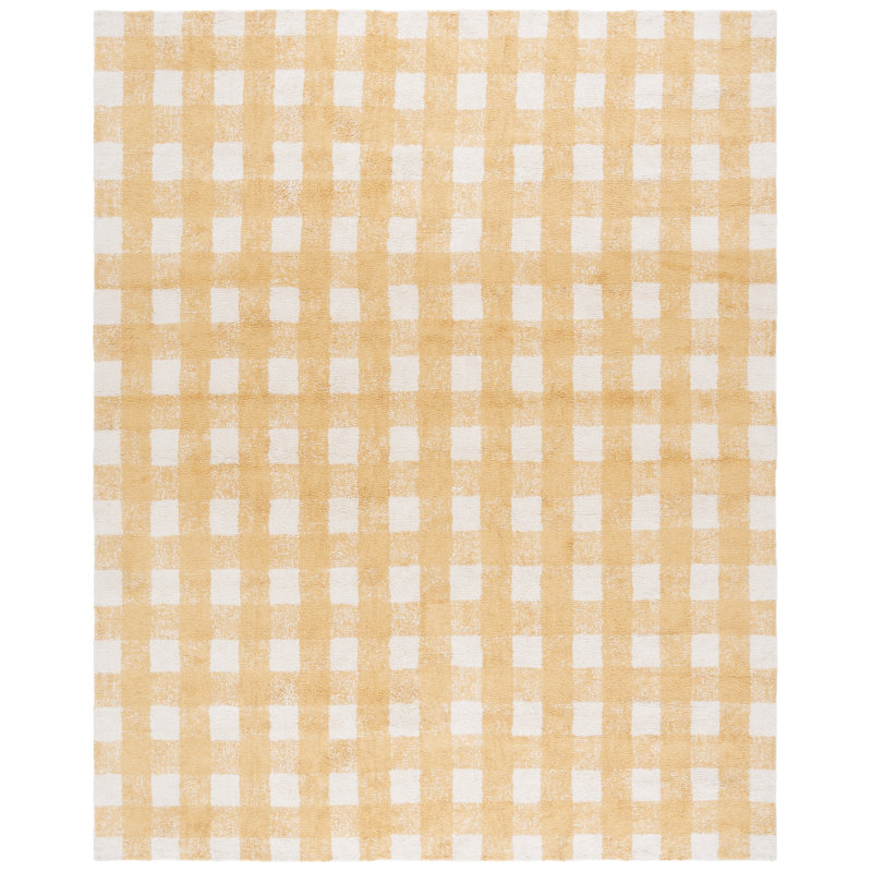 Briaroaks Hand Woven Recyclyed Cotton Pile Machine Washable Plaid Rug, Rectangle 8' x 10'