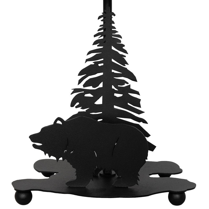 Lone Grizzly Bear Table Lamp, Emerald Green