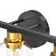 19 po Éclairage pour salle de bain 3 lumières noir et or