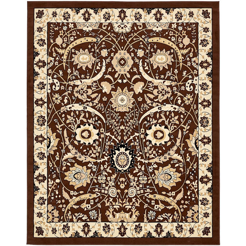 Kashan Floral Indoor Rug, Rectangle 9' x 12'