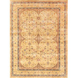 Baku Hand Knotted Wool Oriental Area Rug in Camel/Gold