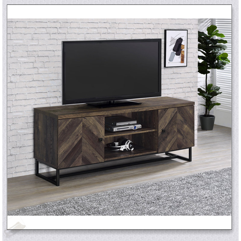 Console à 2 portes Chase en chêne rustique avec rangement spacieux et plateau spacieux pour les salons modernes