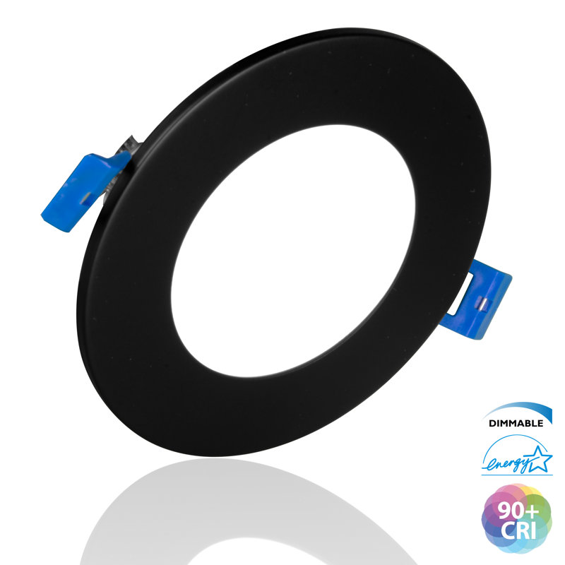 Plafonnier encastré à del 5 po, Noir, 725, 3000 K