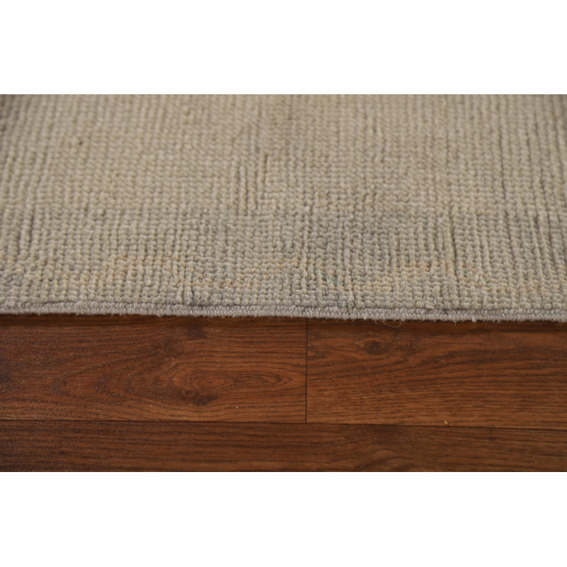 Tapis de couloir beige noué à la main de conception unique 3 pi 3 po x 39 pi 6 po