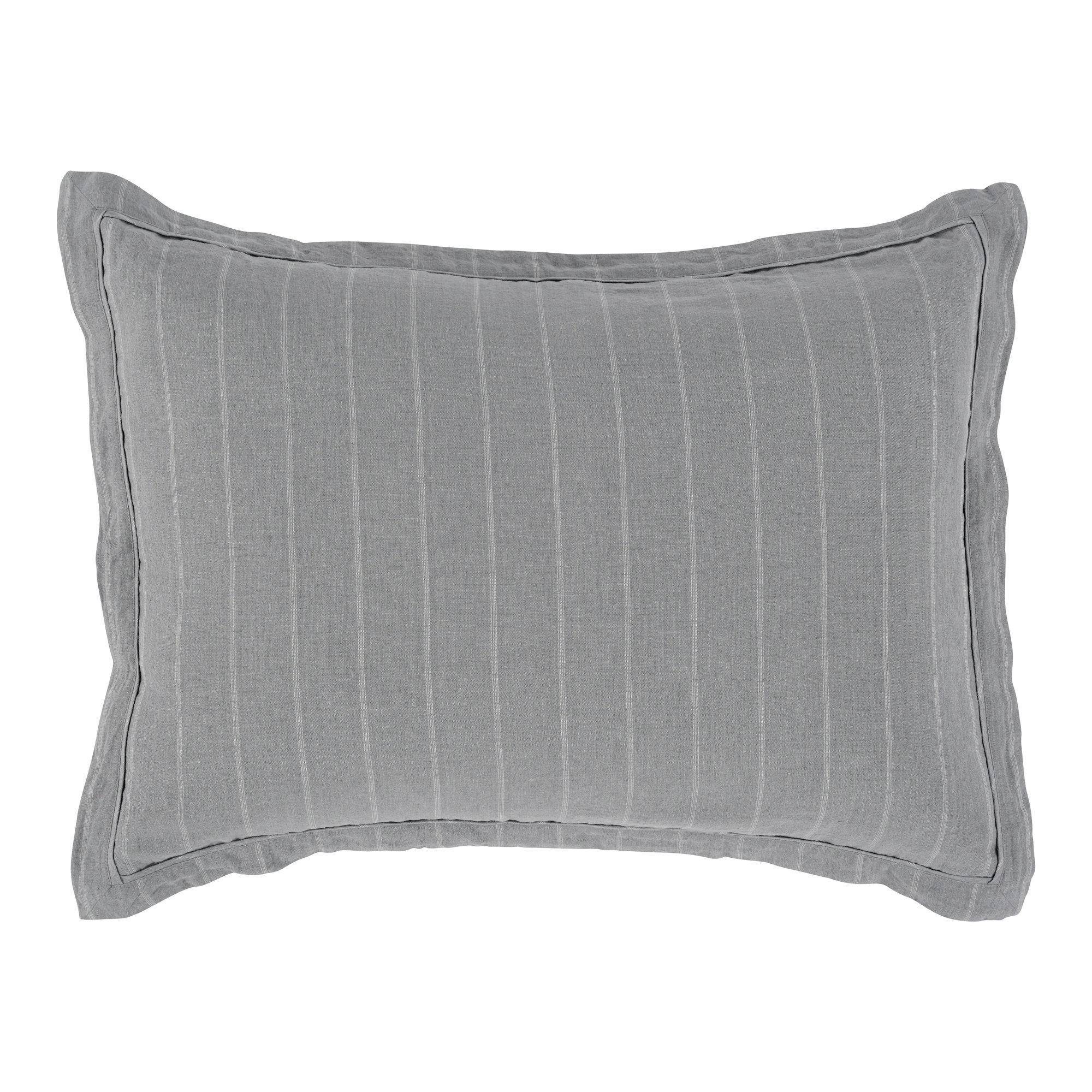 Keegan Belgian Flax Linen Sham Set, Sea Fog Blue, Standard