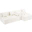 Meuble modulaire beige, de style modulaire, avec support en mousse complète, incurvé et confortable, assise profonde 101,2 po, chenille-587043836