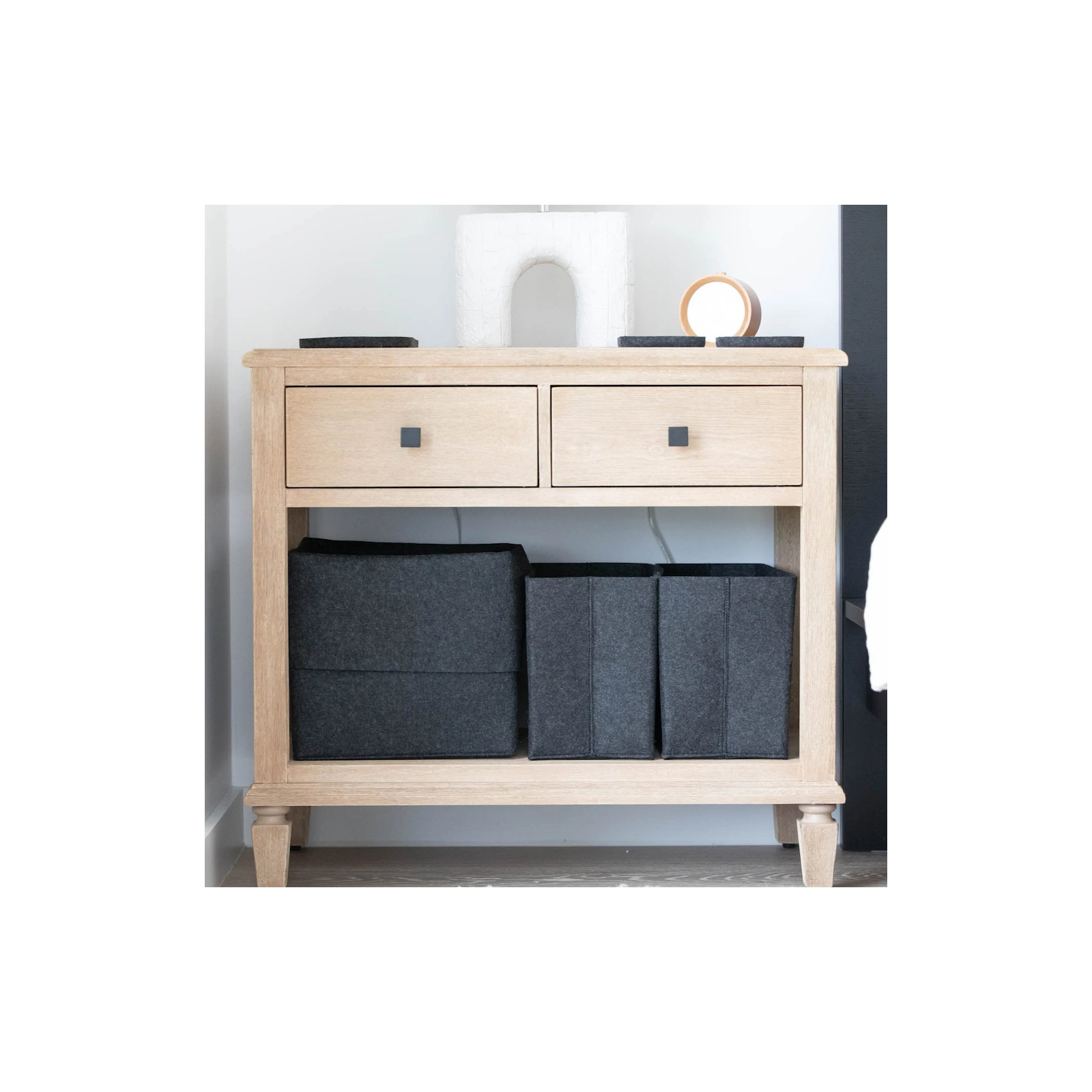Felt Storage Bin, Black