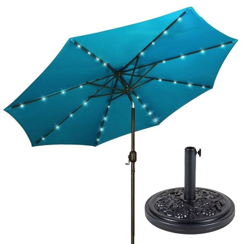 Parasol de marché avec manivelle 118,2 po Winon, Turquoise