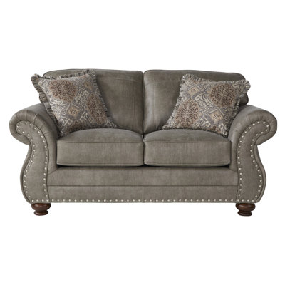 Faux Leather Upholstered Nailhead Loveseat
