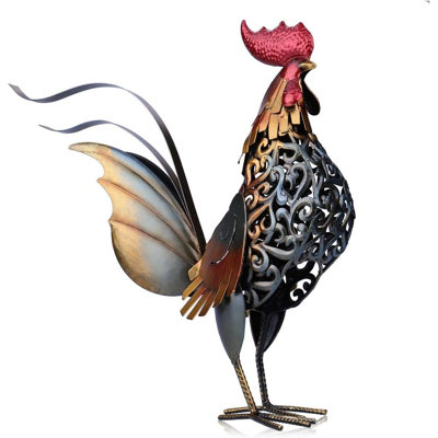 Too-arts Metal Rooster Sculpture